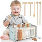 Kalanka - jouet bebe 1 an, jouet montessori xylophone bebe, jouet en bois jeux enfants cadeau garcon ...