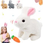 Kalanka - jouet lapin interactif, cadeaux de p�ques enfants, lapin rebondissant, lapin doudou petit peut ...