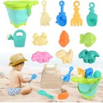 Kalanka - jouet de plage enfant, 12 pices jeux de plage avec seau crocodile plage pliant, roue a eau, ...