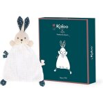 Kalanka - kaloo - k'doux - doudou lapin nature - blanc & bleu - matire lange - 20cm, k969950
