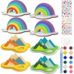 Kalanka - kit de bricolage en bois, 8 pices kit bricolage enfant 3d arc en ciel et montagnes en bois ...