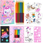 Kalanka - kit de coloriage chat pour filles, carnet de coloriage chat mignon avec 30 pages de coloriage ...