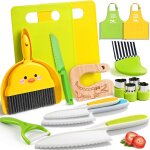 Kalanka - kit couteau scurit de cuisine pour enfants - 16 pices couteau montessori enfants pour couper ...