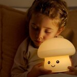 Kalanka - - lampe led champignon, veilleuse pour enfants en silicone souple, rechargeable par usb, intensit ...