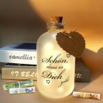 Kalanka - lampe led en forme de bouteille avec inscription en allemand  schn, dass es dich gibt , ...