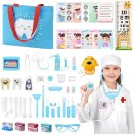 Kalanka - malette de docteur enfant, 64 pi�ces kit de m�decin d�guisement de docteur avec st�thoscope, ...