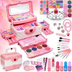 Kalanka - maquillage enfant jouet filles - lavable malette maquillage enfant, non toxique malette kit ...