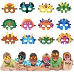 Kalanka - masque de dinosaure, 12 pices masques de dinosaure en feutre dcorations de fournitures de ...