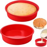 Kalanka - moule gateau silicone rond 20cm, antiadhsif moule a gateau rrond silicone 2 pices, moule ...
