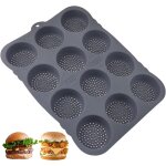 Kalanka - moule a hamburger rond avec 12 compartiments de 8 cm de diamtre chacun, moule a hamburger ...