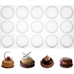 Kalanka - moule rond en silicone avec 15 cavits - 4, 6 x 4, 6 x 1, 8 cm - kalanka
