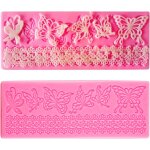 Kalanka - moule rose a gteau petit, chocolat en forme de papillon dentelle en silicone de la cusine ...