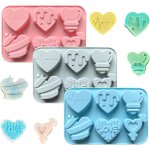 Kalanka - moule silicone coeur, 3 pices 3d moule coeur silicone, 6 cavits moule gateau coeur, moule ...