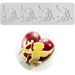 Kalanka - moule en silicone en forme de cupidon pour fondant, la saint valentin moule de dentelle creux ...
