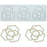 Kalanka - moule en silicone en forme de l'hexagone pour fondant, tapis dentelle creux 3d pour chocolat, ...