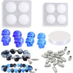 Kalanka - moules en silicone pour rsine, le crne silicone moules bijoux rsine avec corde en cristal, ...