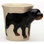 Kalanka - mug - chien - tasse - ceramique rottweiler animaux - 3d fait main enfant femme garcon fille ...