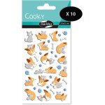 Kalanka - my mandarine cy014opack - gommettes 3d cooky - lot de 10 planches 12x8 cm - 150 stickers - ...