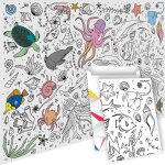 Kalanka - ® nappe en papier motif ocan  colorier, animaux marins, images  colorier pour enfants, ...