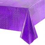 Kalanka - nappe violet anniversaire - nappe rectangulaire foil brillant jetable fte dcoration pour ...