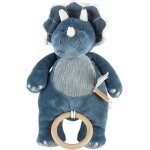 Kalanka - noukie's - mini peluche musicale ops - doudou dinosaure en veloudoux + anneau en bois - eveil ...