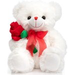 Kalanka - ours en peluche rose ours avec ruban rouge jouet doux en peluche, cadeau pour la saint - valentin, ... Kalanka - ours en peluche rose ours avec ruban rouge jouet doux en peluche, cadeau pour la saint - valentin, ...