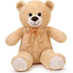 Kalanka - ours en peluche teddy 60 cm, doux et dcoratif avec noeud papillon, pour les enfants brun clair ...