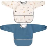 Kalanka - pack 2 bavoirs bebe imperméable bavoir manches longues bebe avec poignets elastiques et fermeture ... Kalanka - pack 2 bavoirs bebe imperméable bavoir manches longues bebe avec poignets elastiques et fermeture ...