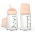 Kalanka - , pack 2 biberons anti - colique zero zero 270 ml avec ttine a dbit moyen (m) en silicone, ...