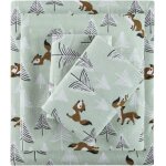 Kalanka - parure de lit 4 pices en flanelle 100% coton avec imprim animaux, etoiles, mignonnes et chaudes, ...