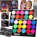 Kalanka - peinture corporelle pour le visage, palette de maquillage enfants, 30 couleurs peinture visage ...