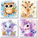 Kalanka - peinture numero enfant, 4 pcs peinture numero animaux kawaii enfant universel avec cadre, d'art ... Kalanka - peinture numero enfant, 4 pcs peinture numero animaux kawaii enfant universel avec cadre, d'art ...