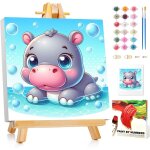 Kalanka - peinture par numros pour enfants avec cadre, hippopotame, peinture par numros  partir de ...