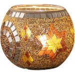 Kalanka - photophore en verre mosaque teint romantique fait a la main pour centres de table, nol, ...