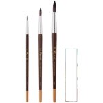 Kalanka - pinceau aquarelle petit gris synthtique 8351 set 3pcs n 4, 12, 18 + 1 carte