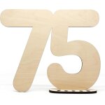 Kalanka - plaque dcorative en bois pour 75 ans - pour ecrire soi - mme - avec support et bougeoir d'annivers ...