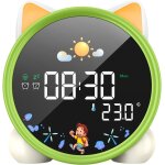 Kalanka - reveil enfant rveil educatif jour nuit 5 couleurs reveil digital lumineux led lampe de chevet ...