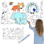 Kalanka - rouleau de papier dessin, 3m rouleau de coloriage adhsif, children's drawing roll coloring ...