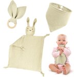 Kalanka - serviette de bb jouets, 3pcs doudou lapin mouchoir doudou serviette apaisante d'eveil bb ...