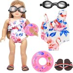 Kalanka - set de bain pour poupes, maillot de bain pour poupe, vtements de bain pour poupe, avec ...