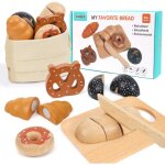 Kalanka - set de boulangerie en bois pour enfants, accessoire de cuisine � d�couper avec planche et couteau, ...