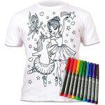 Kalanka - t - shirt  colorier ferme avec 10 feutres lavables u2013 t - shirt  colorier rutilisable ...