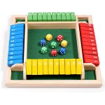 Kalanka - shut the box 4 joueurs, jeu de d�s jeu de societe en bois classique avec 8 d�s jeux de table ...