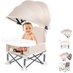 Kalanka - sige rehausseur pliable pour bb, chaise haute de voyage portable avec plateau amovible pour ...