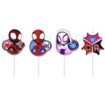 Kalanka - spidey lot de 4 bougies d'anniversaire motif spidey et sa superquipe, dcoration pour gteaux ...