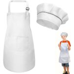 Kalanka - tablier cuisine enfant, tablier enfant et chapeau de chef set, rglables tablier enfant, tablier ...