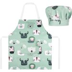 Kalanka - tablier de cuisine enfant avec toque, tablier de cuisine rglable avec poches, tablier enfant ...