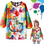 Kalanka - tablier peinture enfant, impermable blouse peinture enfant 6 - 12 ans, tablier manches longues ...