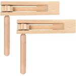 Kalanka - tambour enfant 2 pices crecelle en bois instrument de musique bebe jouets a cliquet en bois ...