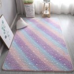 Kalanka - tapis phosphorescent, lumineux dans le noir, �toiles arc - en - ciel, peluche courte en mousse, ...